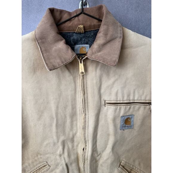 Vintage CARHARTT J01 Brown Detroit Blanket Lined Jacket Size 44 Reg Made in USA - Picture 3 of 9